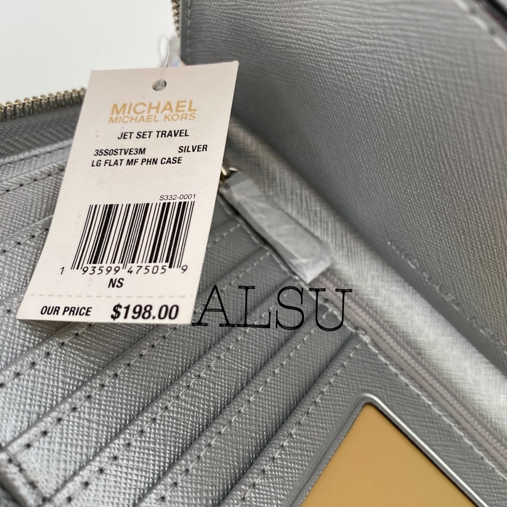 Michael Kors Large Flat Phone Case Wallet Metallic - Picture 4 of 7